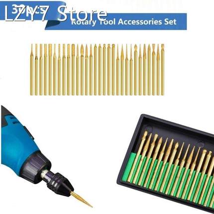 30pcs 0.8mm - 5mm Tip Diameter Diamond Burs Drill Bit Set Ti