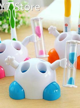 Creative Toothbrush Rack Holder with Sand Timer 3 Minutes Co