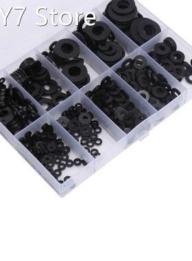 500Pcs Nylon Washers Black Gaskets Set Assortment Kit with B