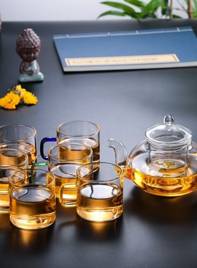 Flower teapot, heated scented tea, glass teapot, tea set set