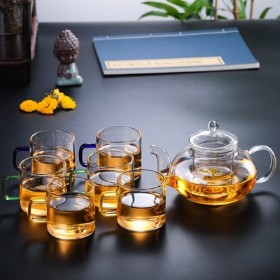 Flower teapot, heated scented tea, glass teapot, tea set set