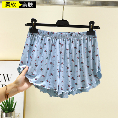 宽松莫代尔睡裤大码印花居家短裤