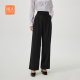 海澜之家时尚 子女装 西裤 修饰腰型舒适职业黑色裤 2024春秋新款 HLA