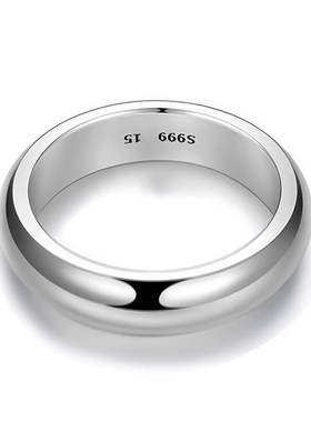 999纯银银戒指男生轻奢女生送礼时尚手戒正品素圈戒指