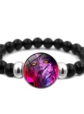 动漫周边K-POP猎魔女团串珠手链男女创意小礼物时尚黑色弹性手串