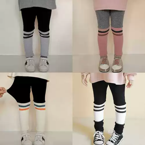 Осенние леггинсы для девочек, штаны, демисезонная детская акула, в западном стиле, детская одежда