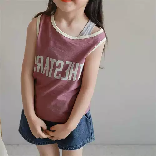 Летний комплект, топ с чашечками для девочек, летняя одежда, детская футболка без рукавов, детская одежда