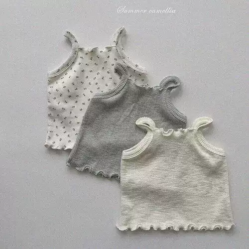 Летний топ с чашечками для девочек, летняя одежда, приятная телу детская футболка без рукавов, детская одежда