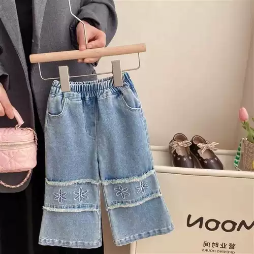 Осенние джинсы для девочек, демисезонные детские штаны, детская одежда