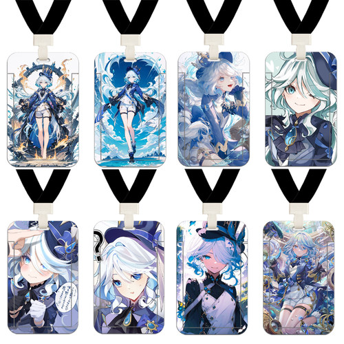 原神芙卡洛斯水神塑料卡套证件套工牌饭卡公交门禁卡保护套带挂绳