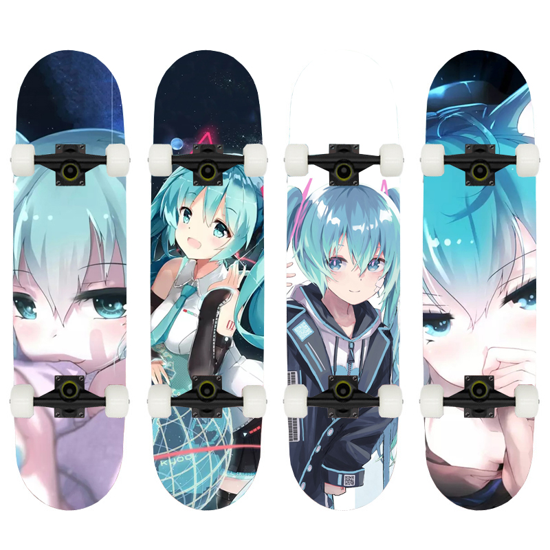 Miku动漫初音未来初学者中小学生男孩儿童女成年人刷街双翘滑板车