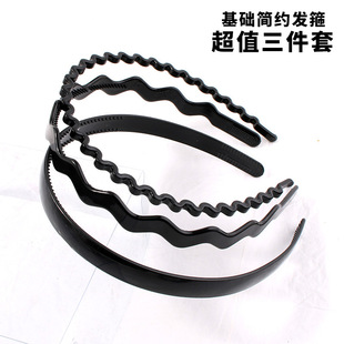 隐形磨砂发箍黑色女洗脸发捆压发带齿发卡头饰细束发夏天