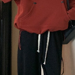 新款红色设计感连帽卫衣女春秋2025新款小个子超好看休闲宽松