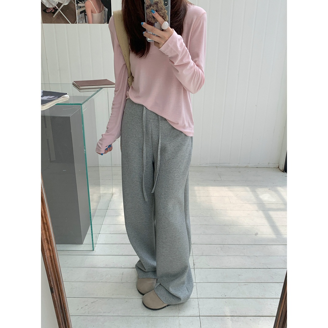 2025新款GAGD 空气云感超模裤女 高腰宽腰口直筒垂感阔腿裤百搭