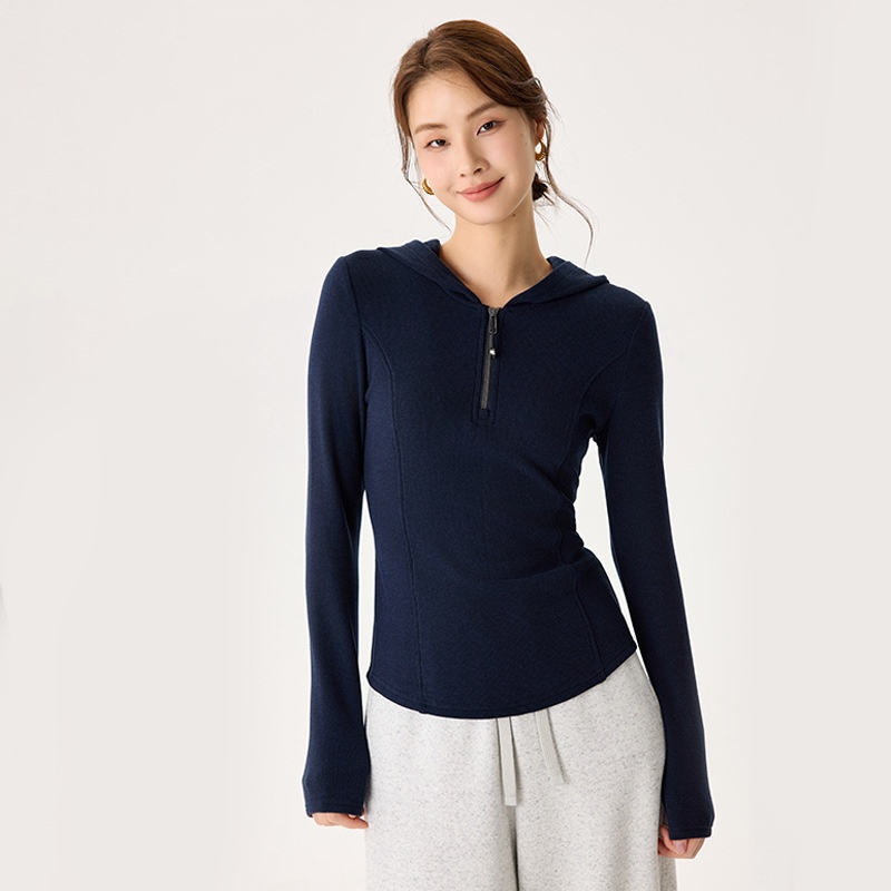 2025新款女士卫衣绒衫升级德绒秋冬新款半拉链保暖修身长袖半开