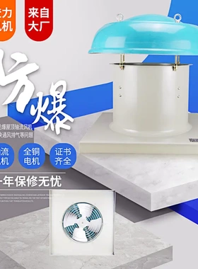 BDWT-I-5#玻璃钢防爆屋顶风机，低噪音屋顶轴流风机550W