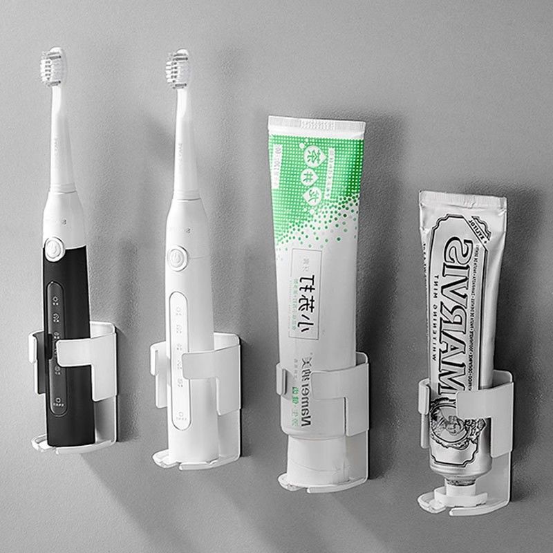 浴室放牙膏牙刷置物架卫生间壁挂式底座太空铝电动牙刷挂架免打孔
