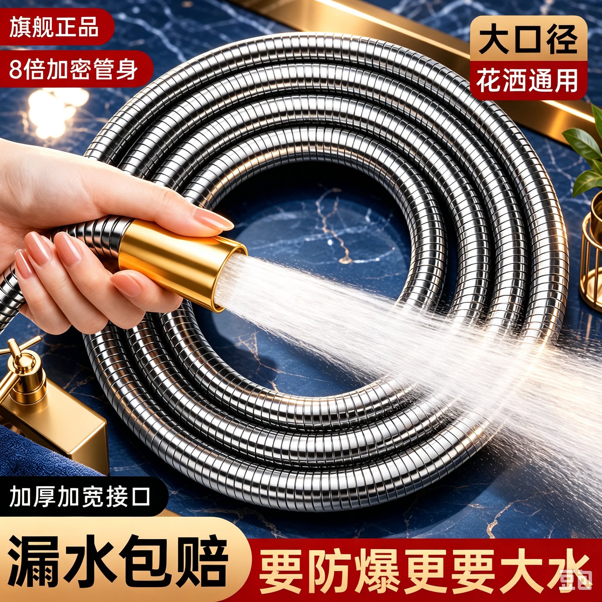 大流量耐高温通用花洒软管