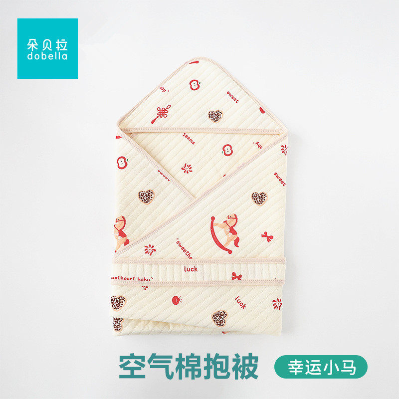 马年宝宝用品空气棉新生儿抱被生肖款襁褓婴儿产房包巾母婴礼品图片