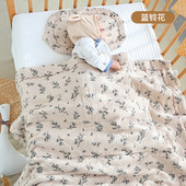 ins风新生儿云片枕三件套绉布纯棉纱布宝宝床垫春季 婴儿午睡盖被