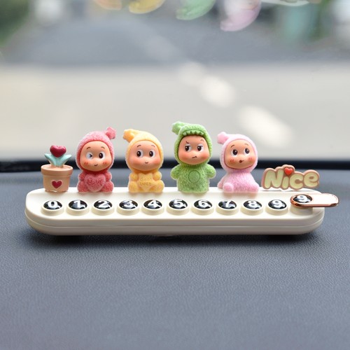 可爱星星人汽车临时停车号码牌2025新款网红女生挪车卡电话牌摆件