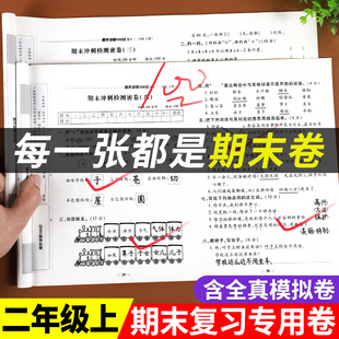 二年级上册试卷测试卷全套人教版 小学2年级语文数学期末冲刺100分模拟考试卷学期中期末总复习思维训练同步专项练习册模拟考试卷子