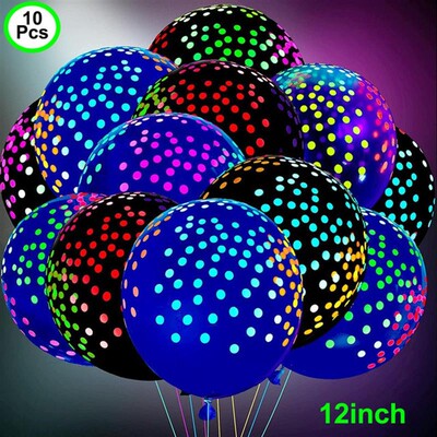 Happy Birthday Neon Glow Balloons Glow in Blacklight Fluores