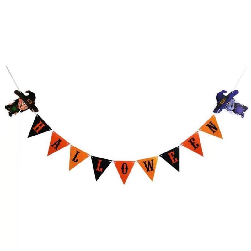 速发Halloween Flag Parrty decoration Paper Dovetail Letter F