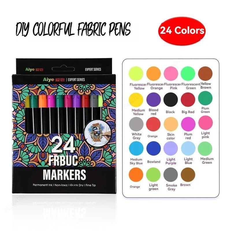 1224 Colors Fabric Textile Markers Pens Set - Non Toxic, Ind