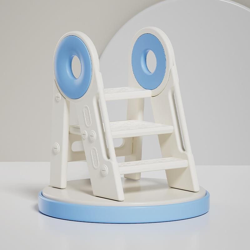 Children step on the footstool baby wash hands and wash step