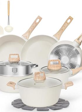 Granite frying pan set, frying pan set, soup pot set, four