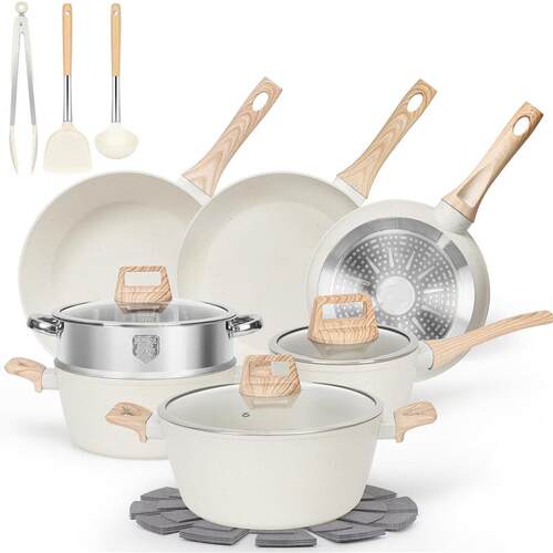 Granite frying pan set, frying pan set, soup pot set, four