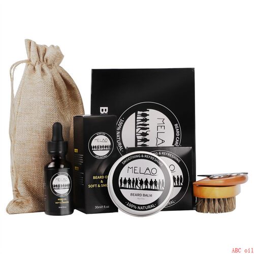 Beard Oil Balm Comb Brush Beard Care Kit Mustache Grooming