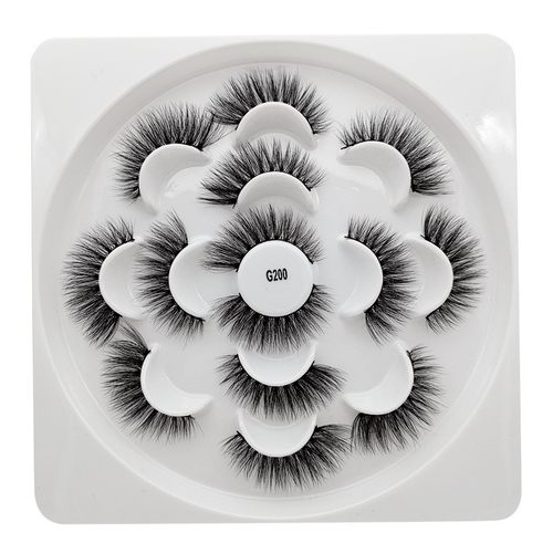 7 Pairs Mink Hair False Eyelashes Thick Wispy Fluffy Lashes