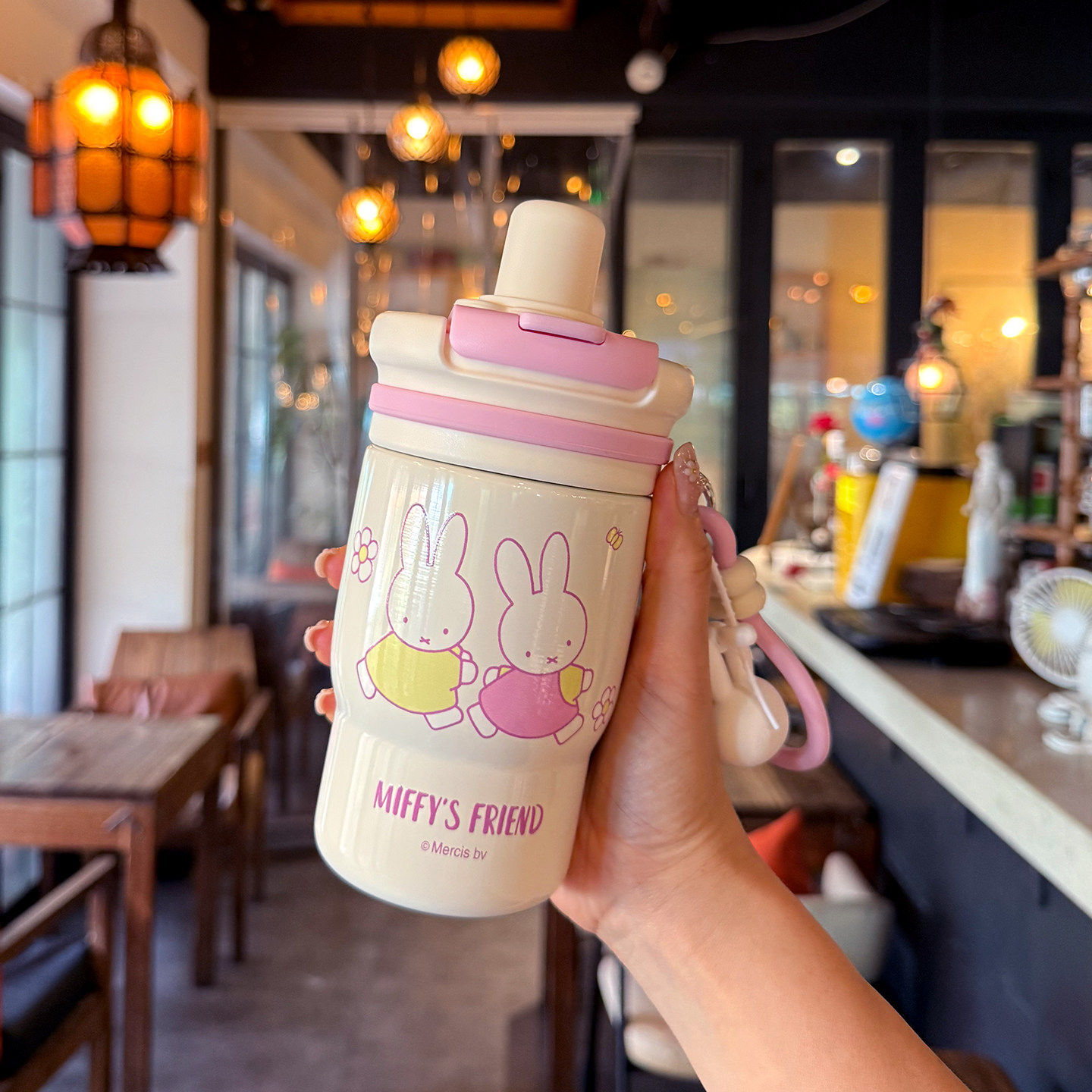 米菲兔316L保温杯高颜值吸管水杯