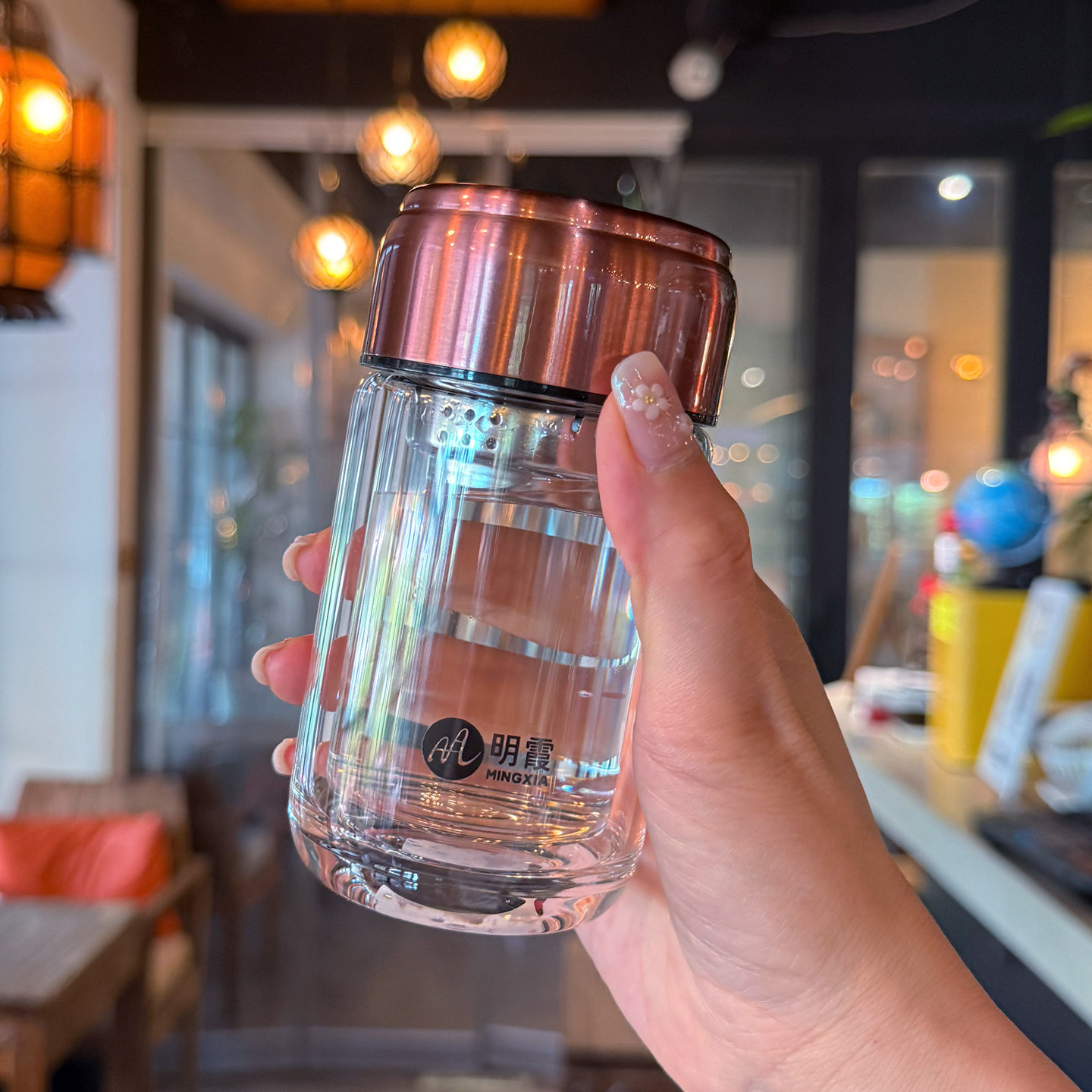 迷你便携双层玻璃杯高颜值泡茶杯