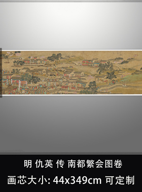 1:1明 仇英 传 南都繁会图卷中国国家博物馆藏真迹复制临摹装饰画