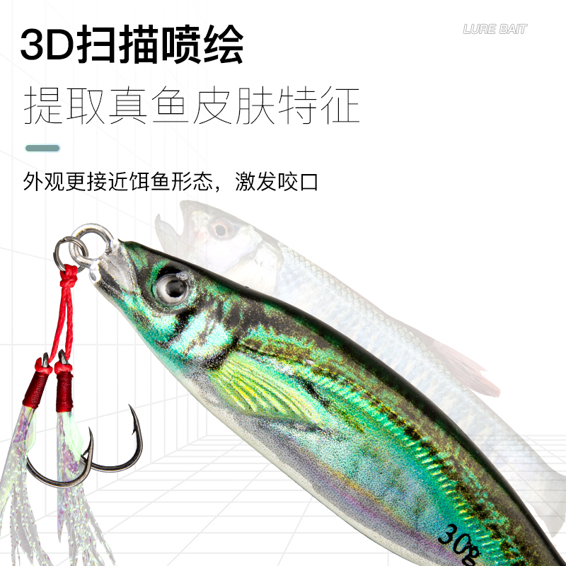3D打印铁板路亚假饵铅鱼