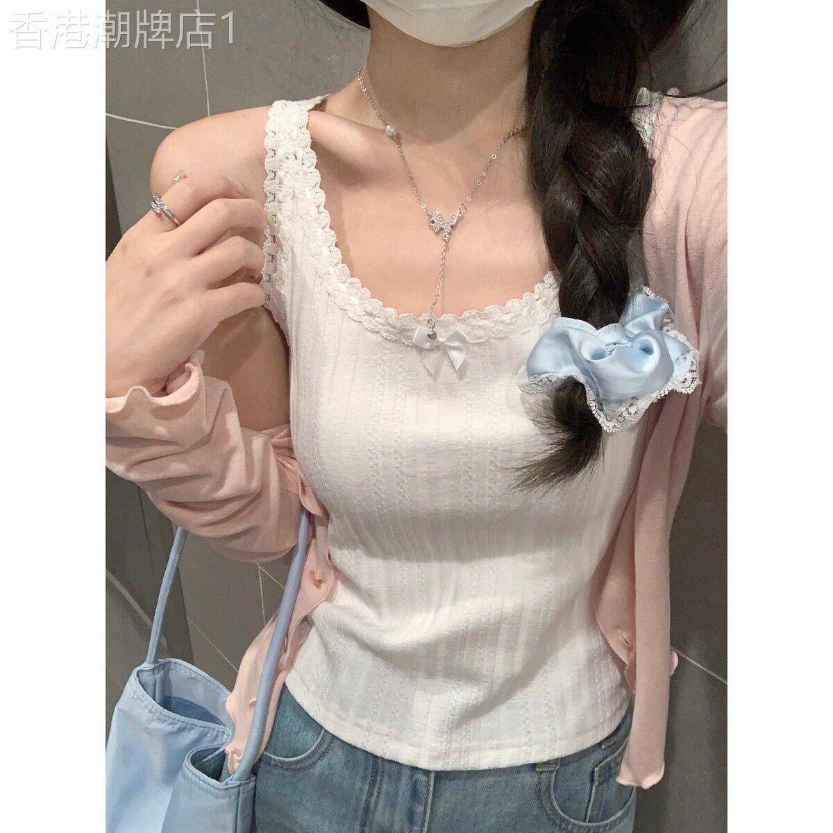 白色蕾丝吊带背心女夏季薄款2026新款外穿高级感无袖内搭打底上衣