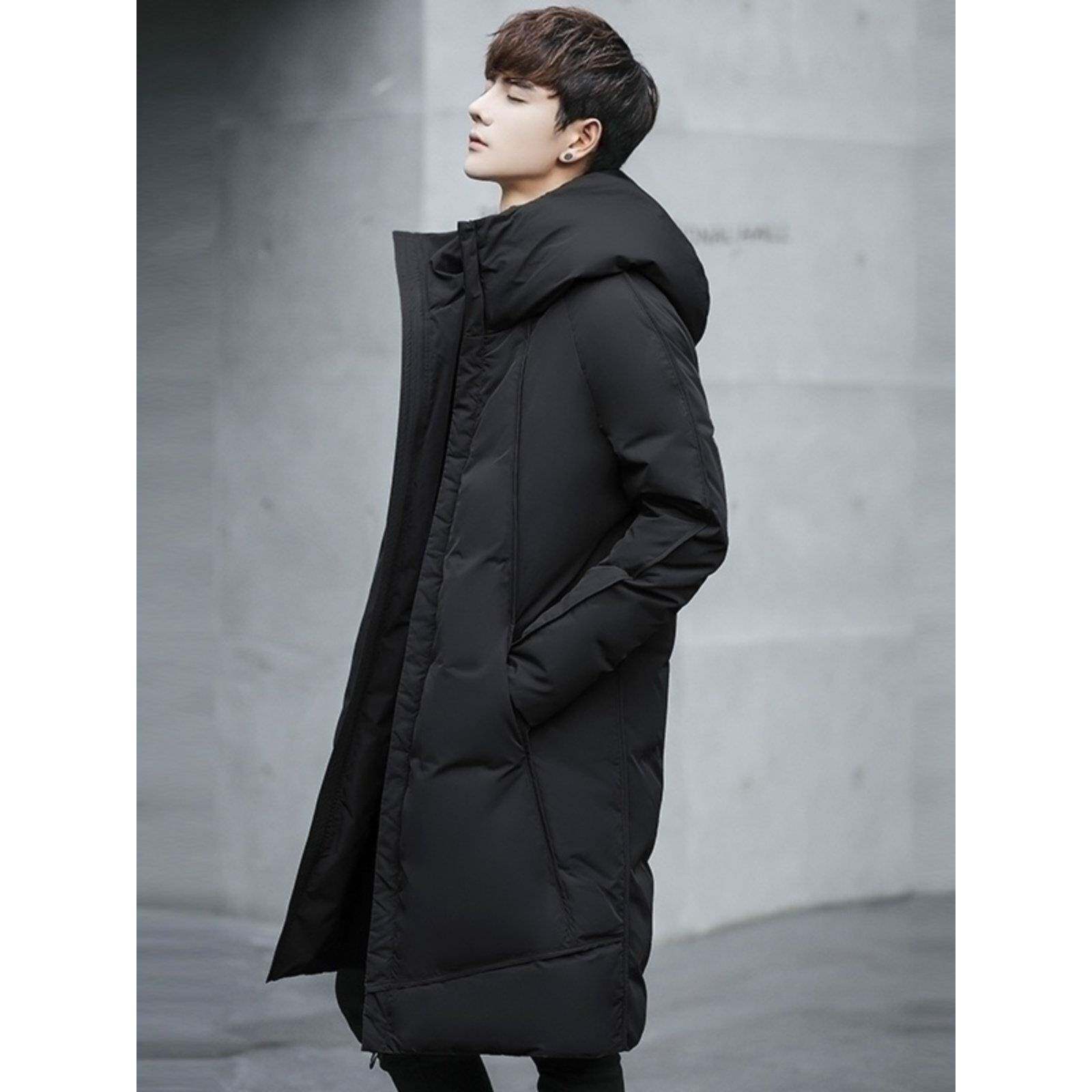 羽绒服男中长款冬季2024年新款过膝韩版潮流加厚高端帅气男士外套