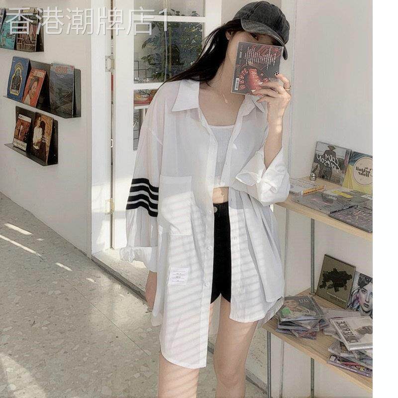 防晒衬衫女夏欧货爆款长袖开衫tb防晒衣服时尚中长版轻薄防晒外套