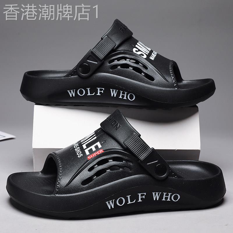 欧洲站踩屎感凉鞋男士夏季外穿厚底凉拖休闲个性舒适网红沙滩鞋