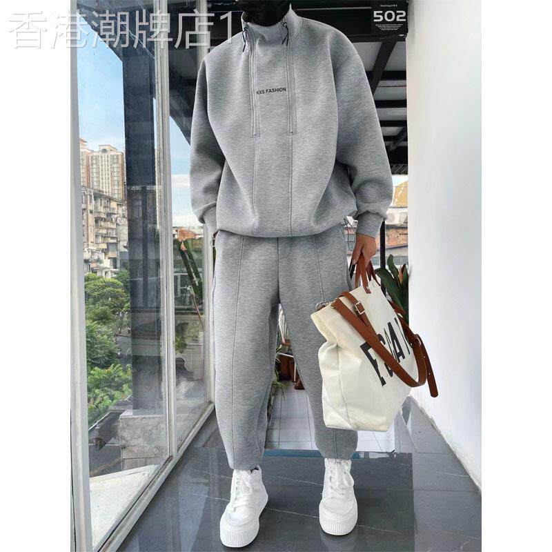 采购产品男士秋冬休闲运动套装,天鹅绒加厚运动衫,重量级打底裤