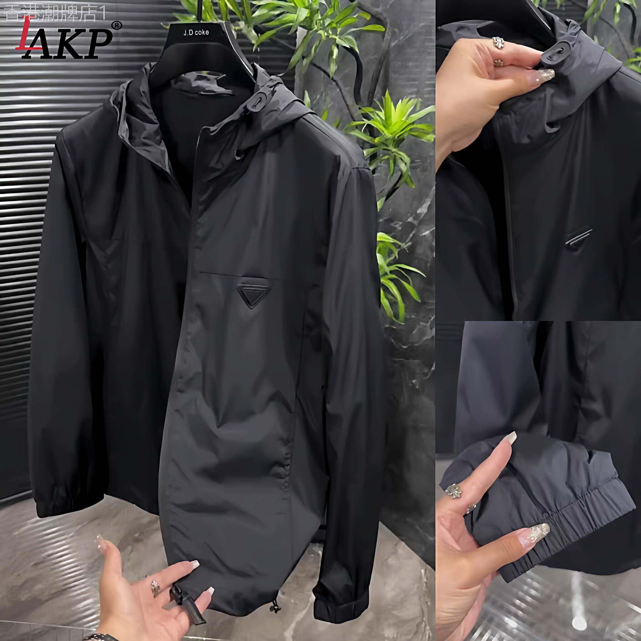 黑色夹克外套男款2026年新款春秋季高级感休闲男士连帽冲锋衣春装