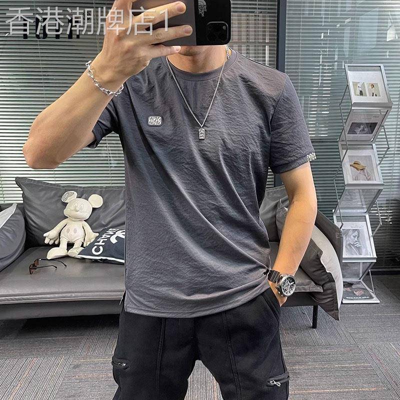 亚麻短袖t恤男士夏季棉麻圆领半袖体恤潮牌修身复古速干休闲上衣