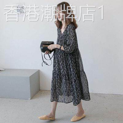 孕妇春装洋装2025夏装新款碎花雪纺长裙时尚款大尺码孕妇裙春夏季