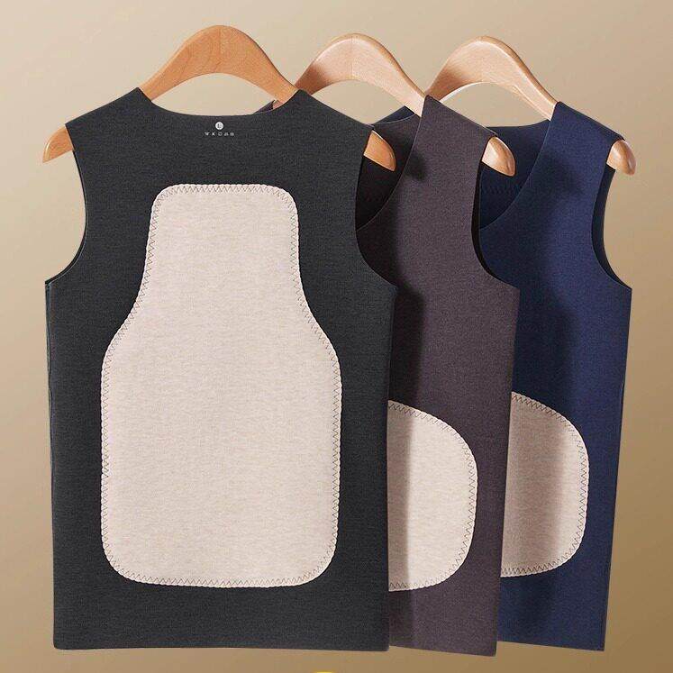 德绒保暖背心男加绒加厚蚕丝贴片护肚坎肩男士内穿发热打底马甲,男装,大码上装,淘宝优惠券,粉丝福利购,淘宝优惠卷
