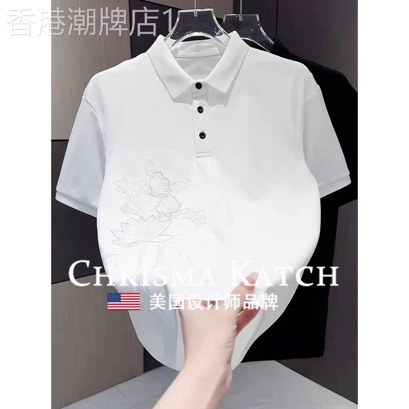 出口美国⭐Chrisma Katch~轻奢高级感中国风刺绣白色休闲上衣短袖