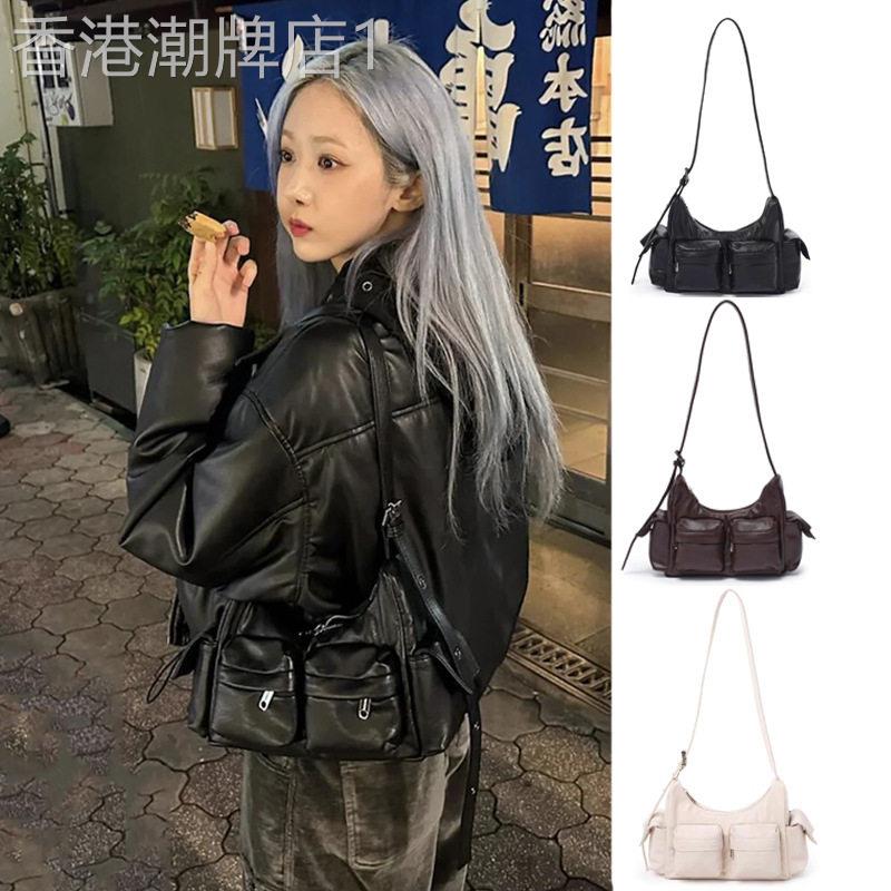 香港it代购明星同款真皮腋下包女包大容量单肩包手提包机车斜挎包