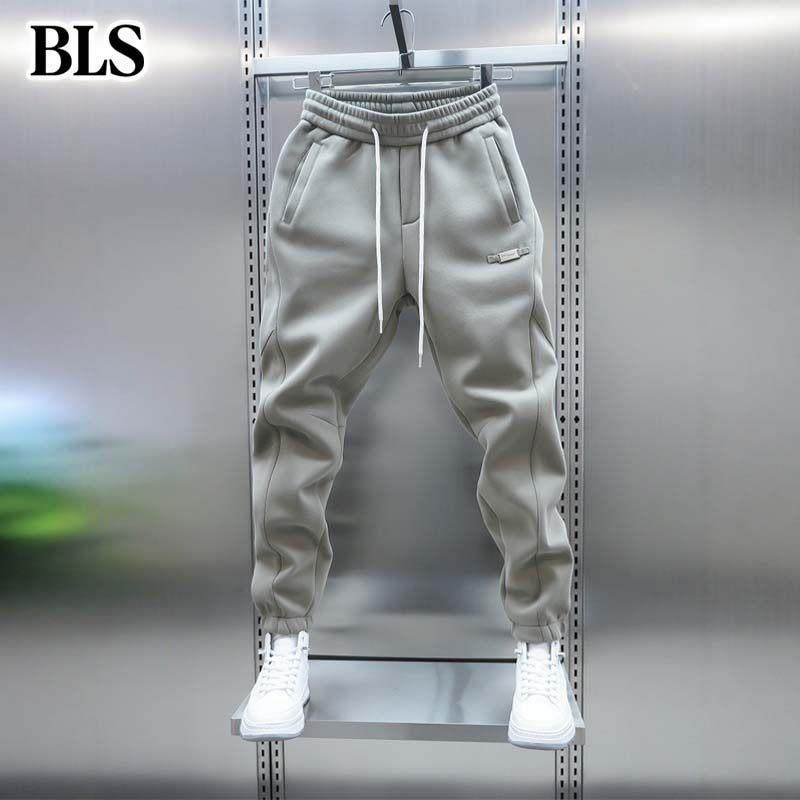 高端加绒加厚运动卫裤男款秋冬2025新款束脚弹力小脚裤男士休闲裤